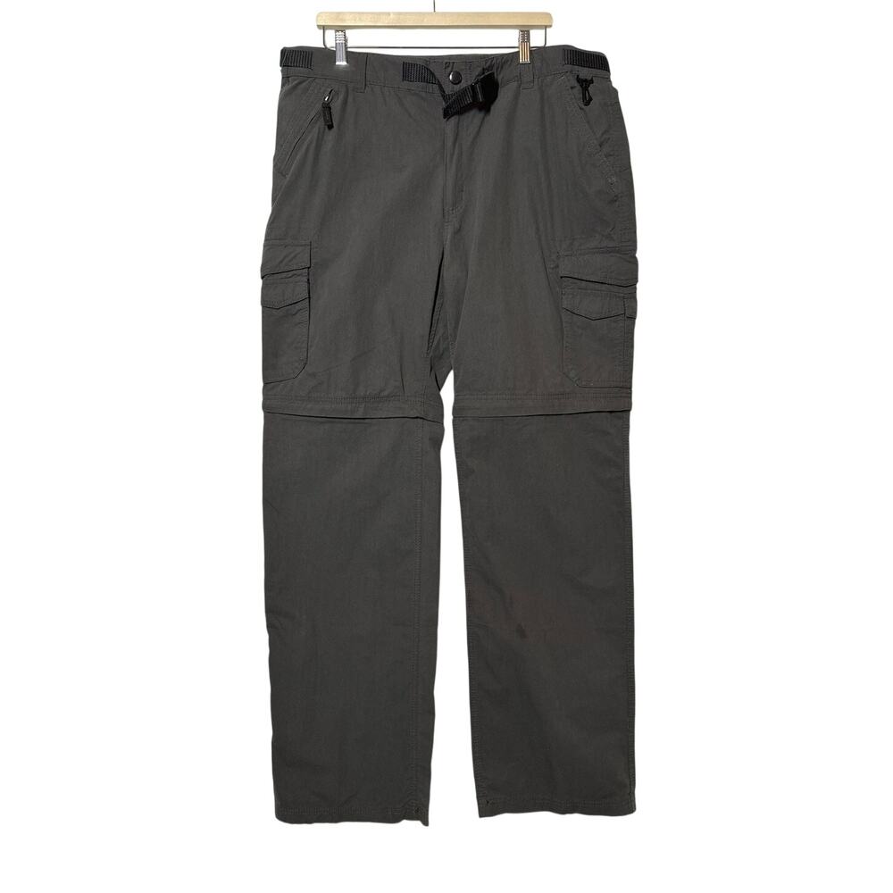 BC Clothing Men's Convertible Cargo Pants Zip Off Sz XL x 34 Hiking Outdoor Gray